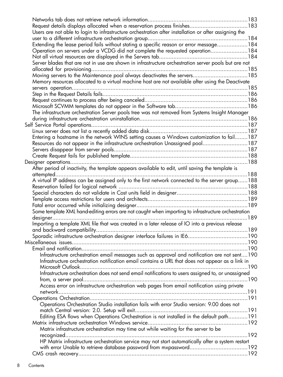 HP Matrix Operating Environment Software User Manual | Page 8 / 223