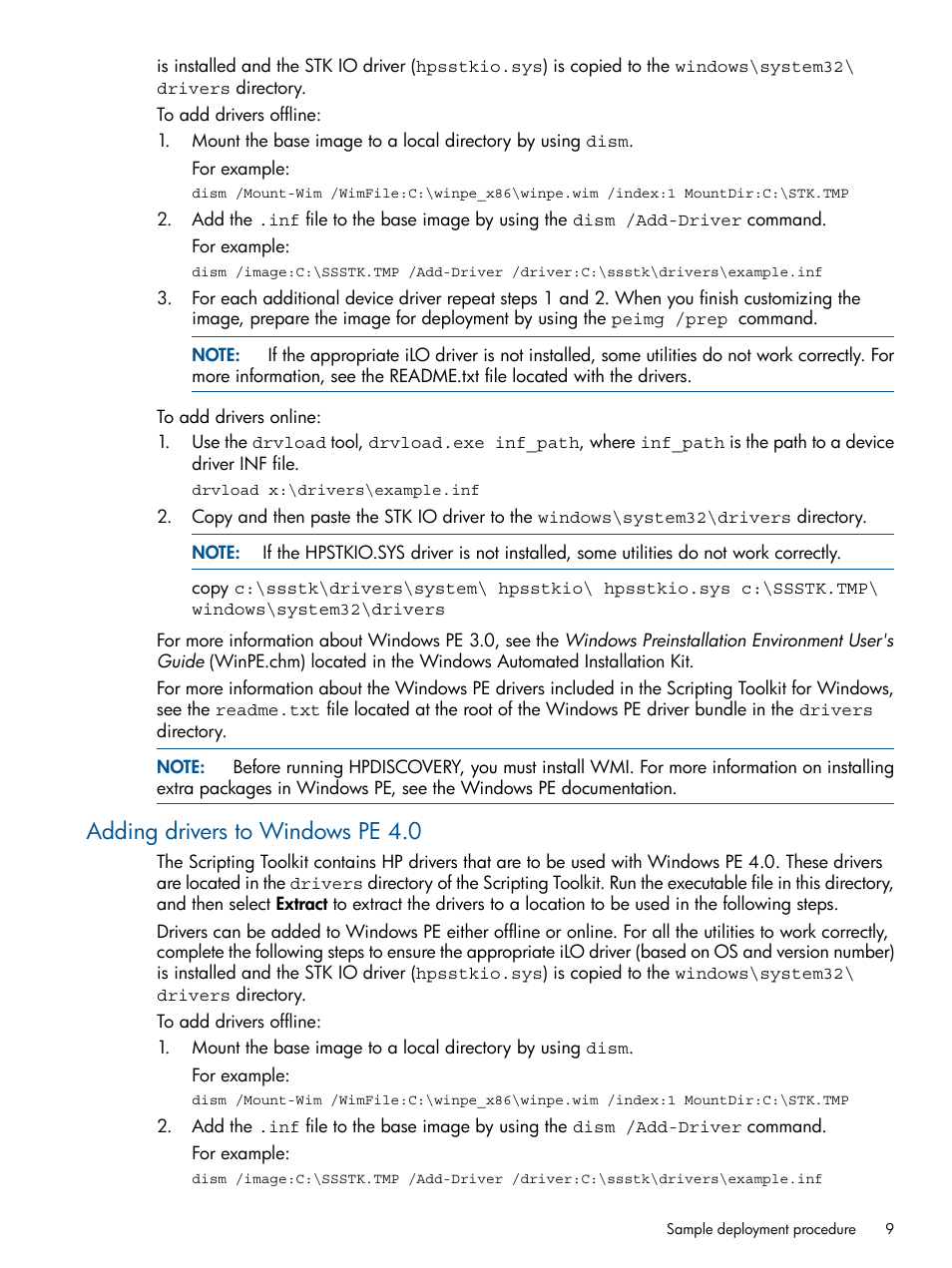 Adding drivers to windows pe 4.0 | HP Scripting Toolkit for Windows User Manual | Page 9 / 62