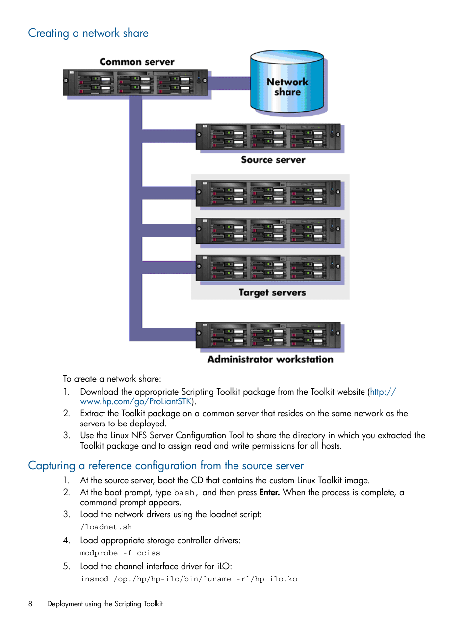 Creating a network share | HP ProLiant DL380 Server User Manual | Page 8 / 65
