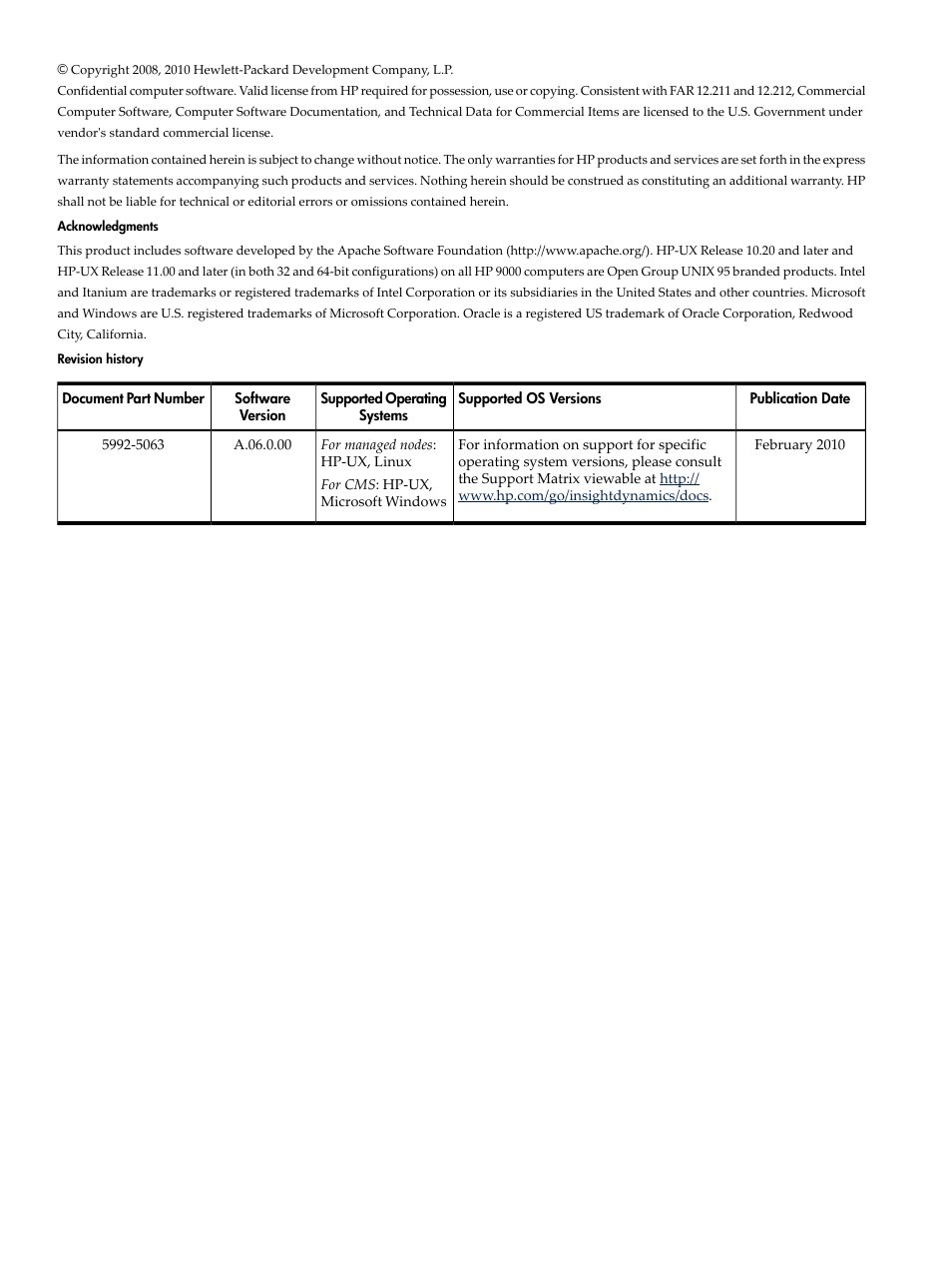 HP Matrix Operating Environment Software User Manual | Page 2 / 75