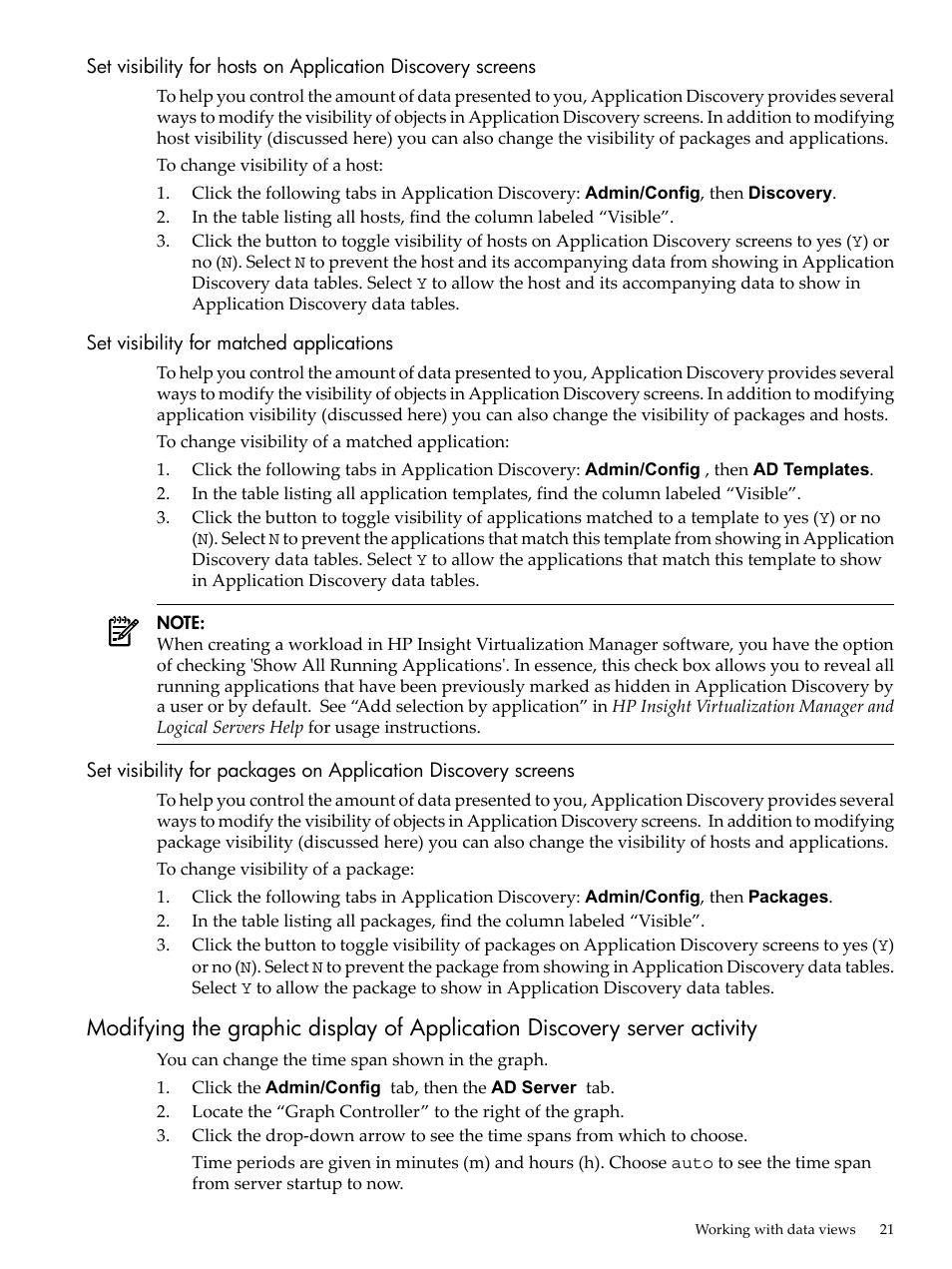 Set visibility for matched applications | HP Matrix Operating Environment Software User Manual | Page 21 / 75