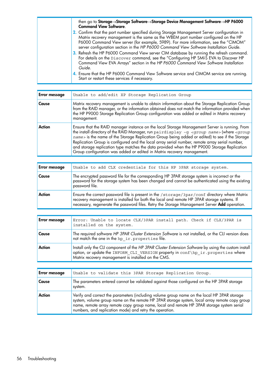 HP Matrix Operating Environment Software User Manual | Page 56 / 76