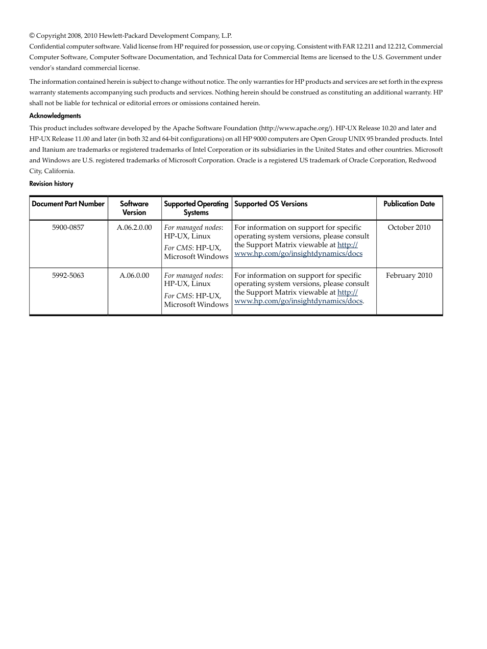 HP Matrix Operating Environment Software User Manual | Page 2 / 77