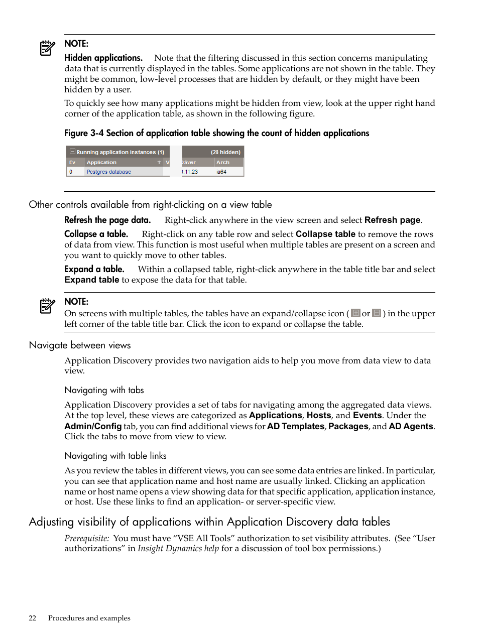 Navigate between views, Navigating with tabs, Navigating with table links | Navigating with tabs navigating with table links | HP Matrix Operating Environment Software User Manual | Page 22 / 77