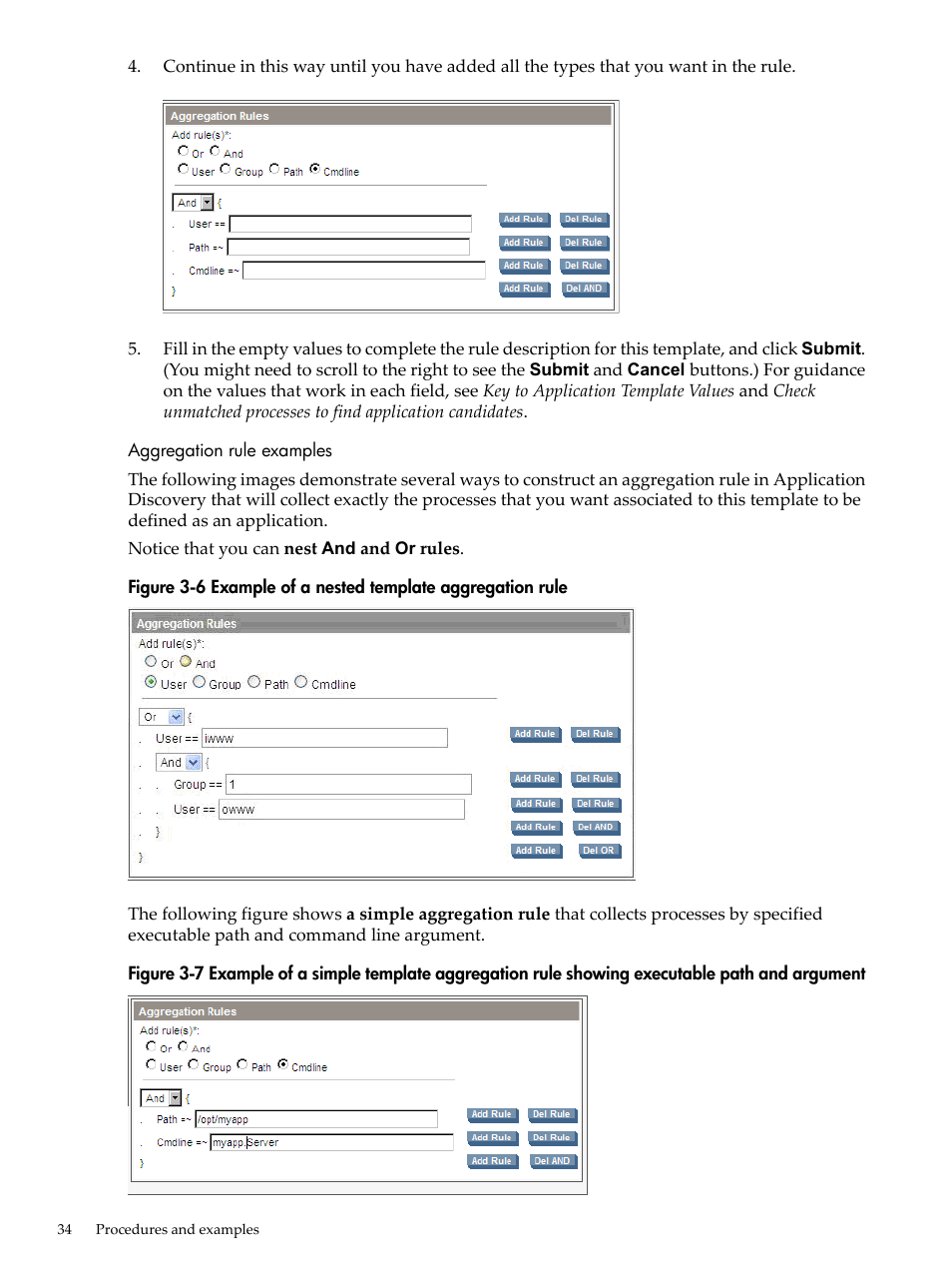 Aggregation rule examples, Example of a nested template aggregation rule | HP Matrix Operating Environment Software User Manual | Page 34 / 77