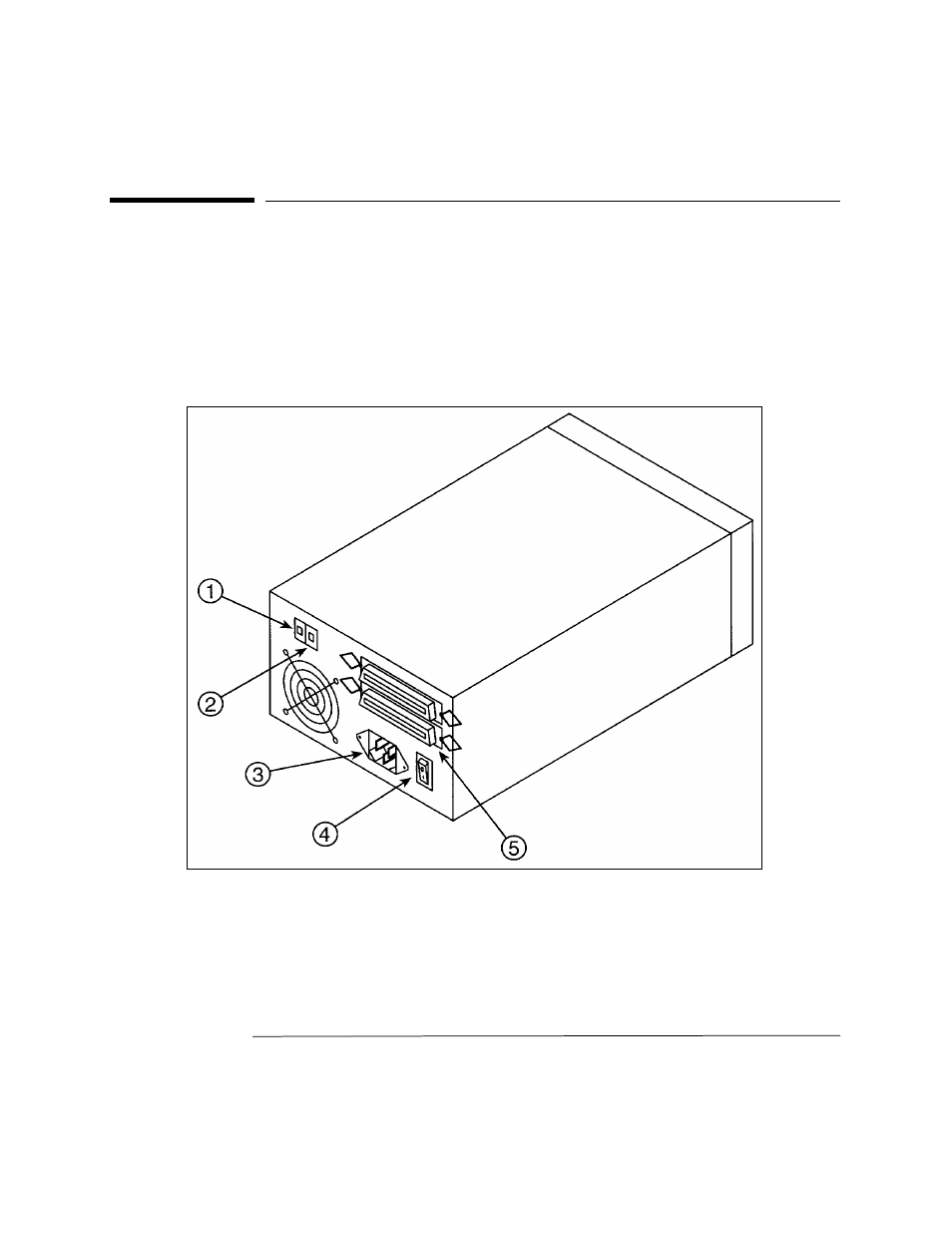 Rear panel features | HP 2600fx Optical Disk Drive User Manual | Page 14 / 65