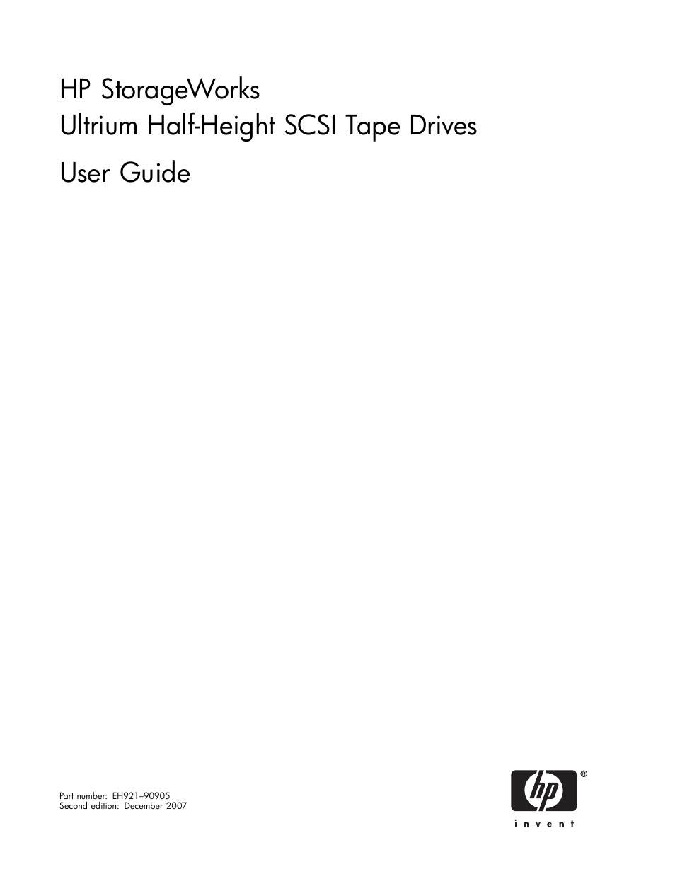 HP StoreEver Ultrium Tape Drives User Manual | 78 pages