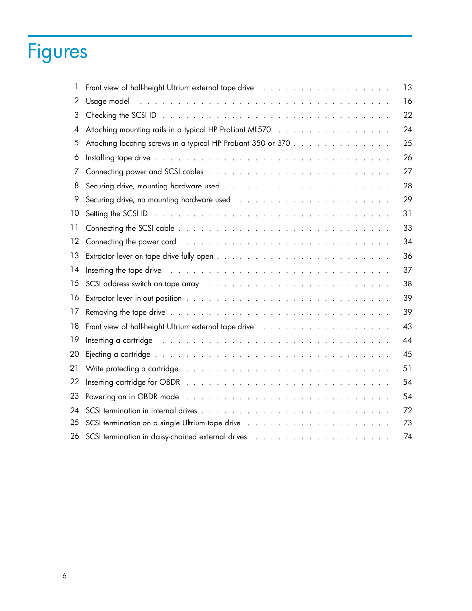 Figures | HP StoreEver Ultrium Tape Drives User Manual | Page 6 / 78