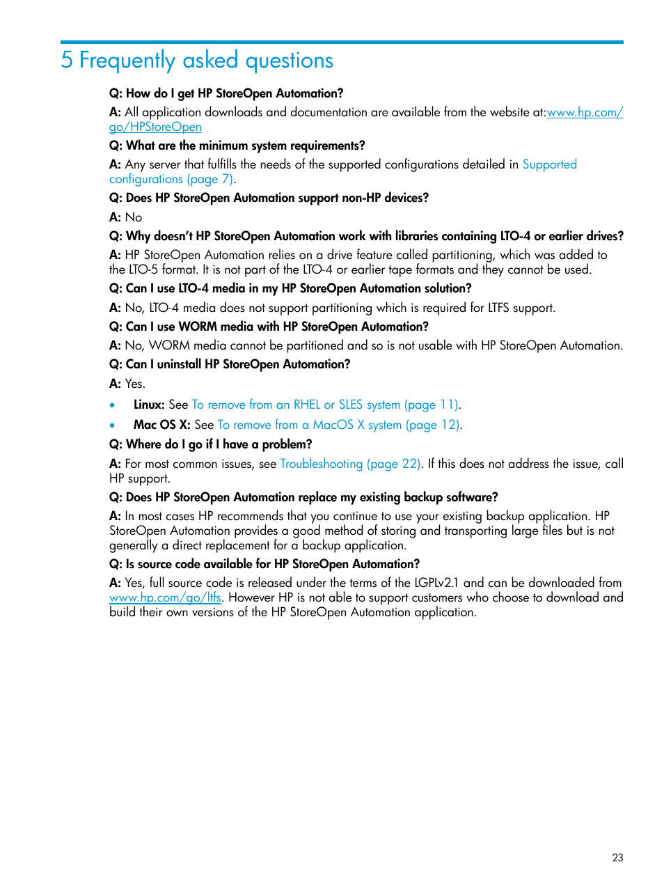 5 frequently asked questions | HP StoreEver Ultrium Tape Drives User Manual | Page 23 / 25