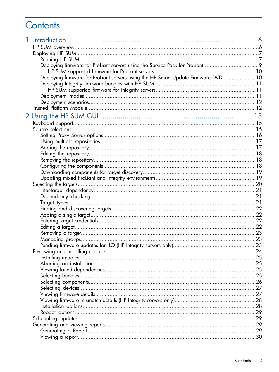 HP Smart Update Manager User Manual | Page 3 / 77