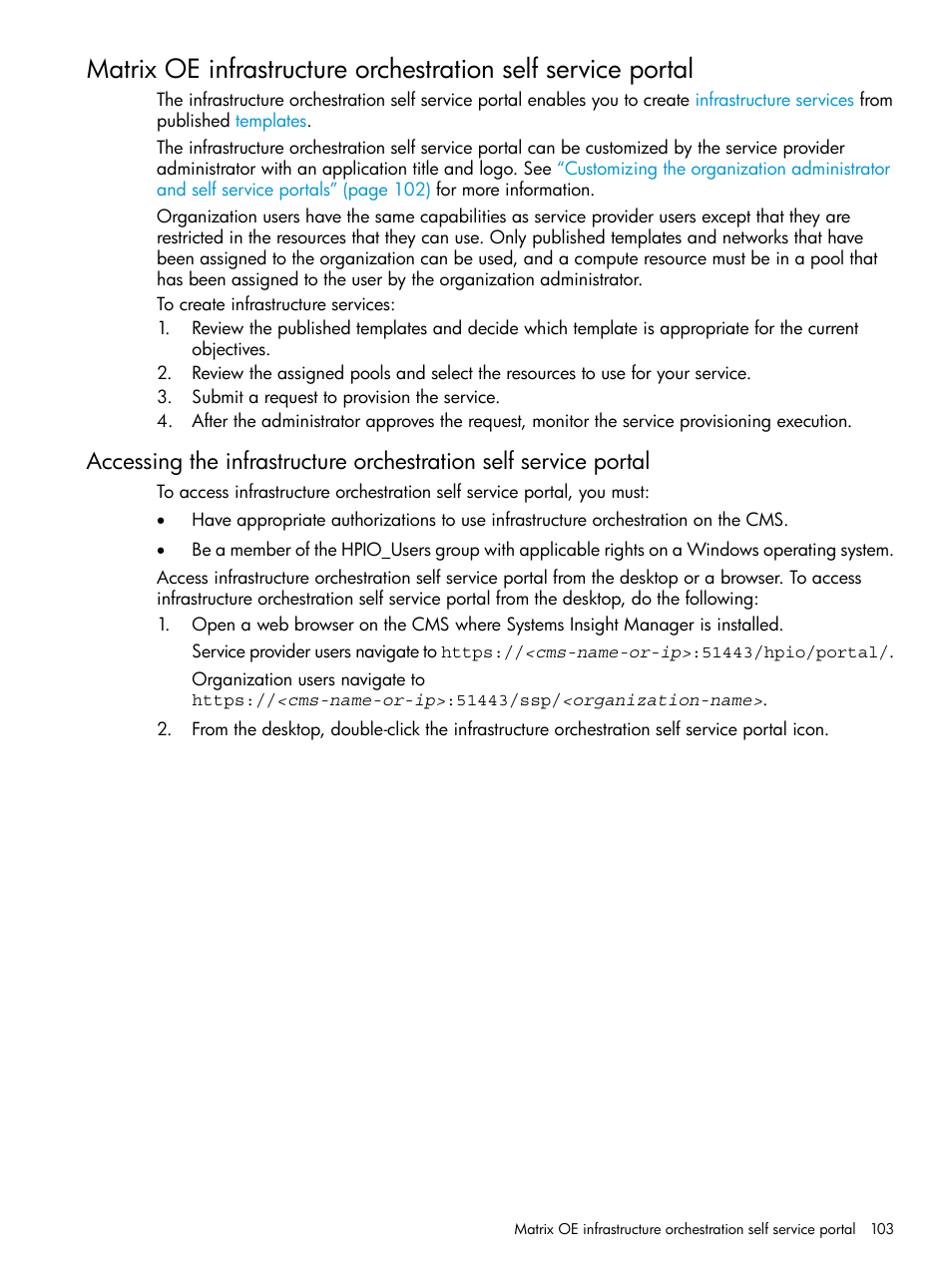 HP Matrix Operating Environment Software User Manual | Page 103 / 264