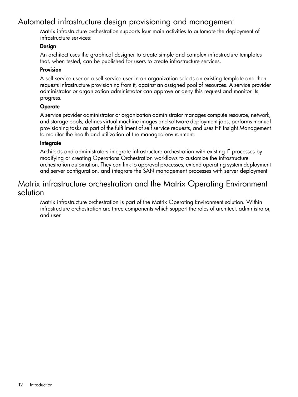 HP Matrix Operating Environment Software User Manual | Page 12 / 264