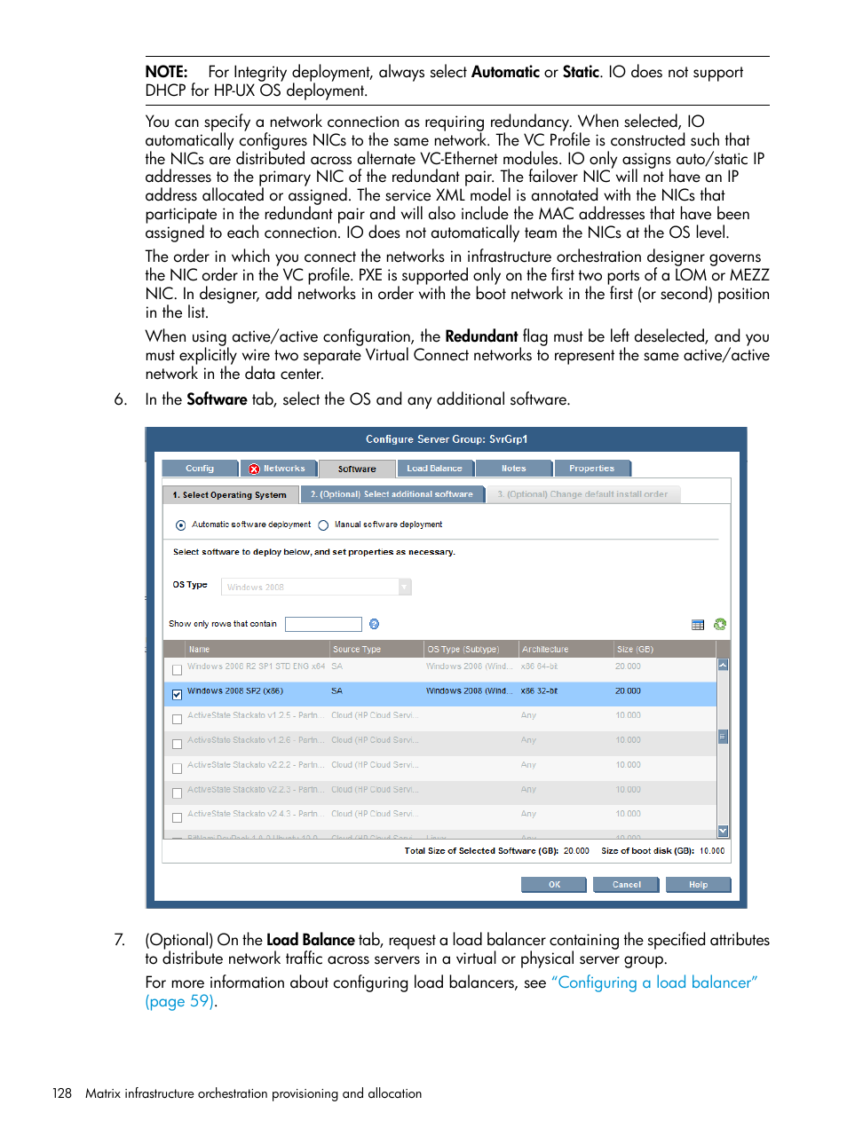 HP Matrix Operating Environment Software User Manual | Page 128 / 264
