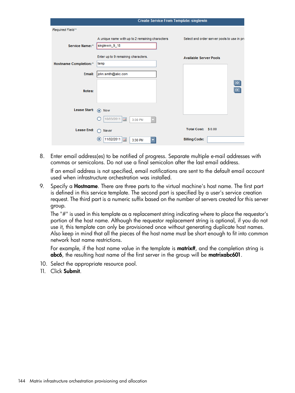HP Matrix Operating Environment Software User Manual | Page 144 / 264