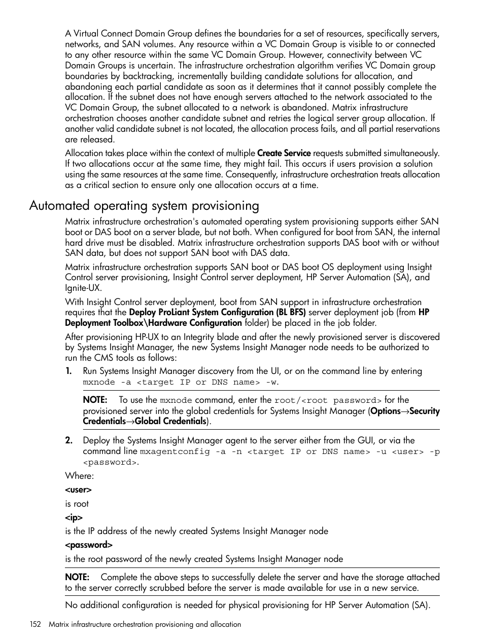 Automated operating system provisioning | HP Matrix Operating Environment Software User Manual | Page 152 / 264