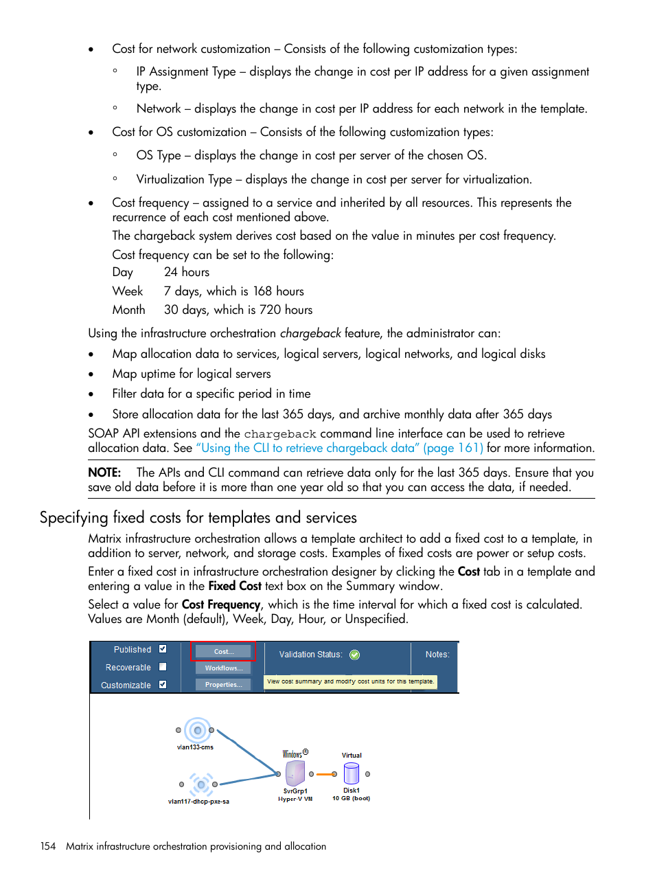 Specifying fixed costs for templates and services | HP Matrix Operating Environment Software User Manual | Page 154 / 264