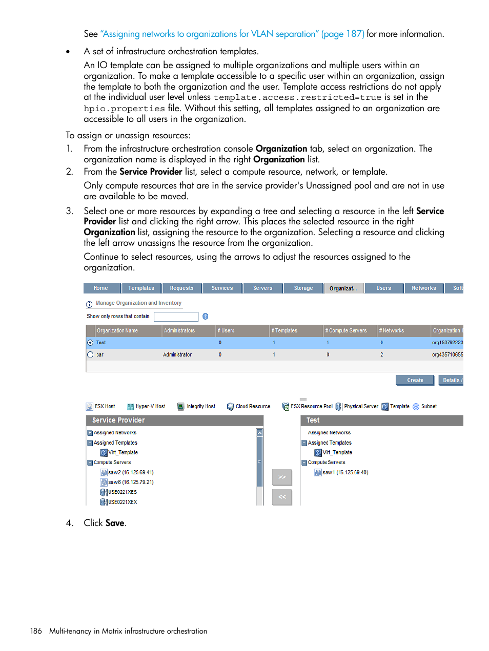 HP Matrix Operating Environment Software User Manual | Page 186 / 264