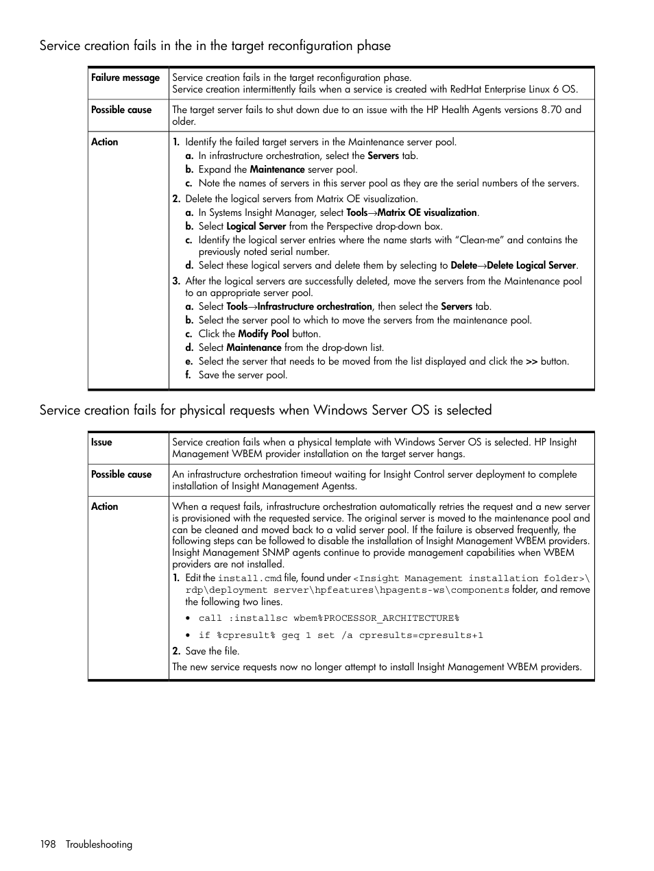 HP Matrix Operating Environment Software User Manual | Page 198 / 264