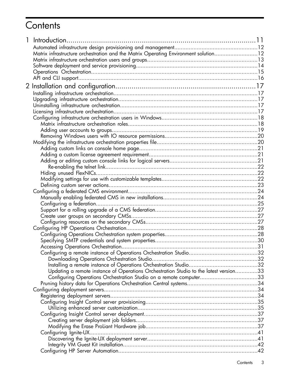 HP Matrix Operating Environment Software User Manual | Page 3 / 264