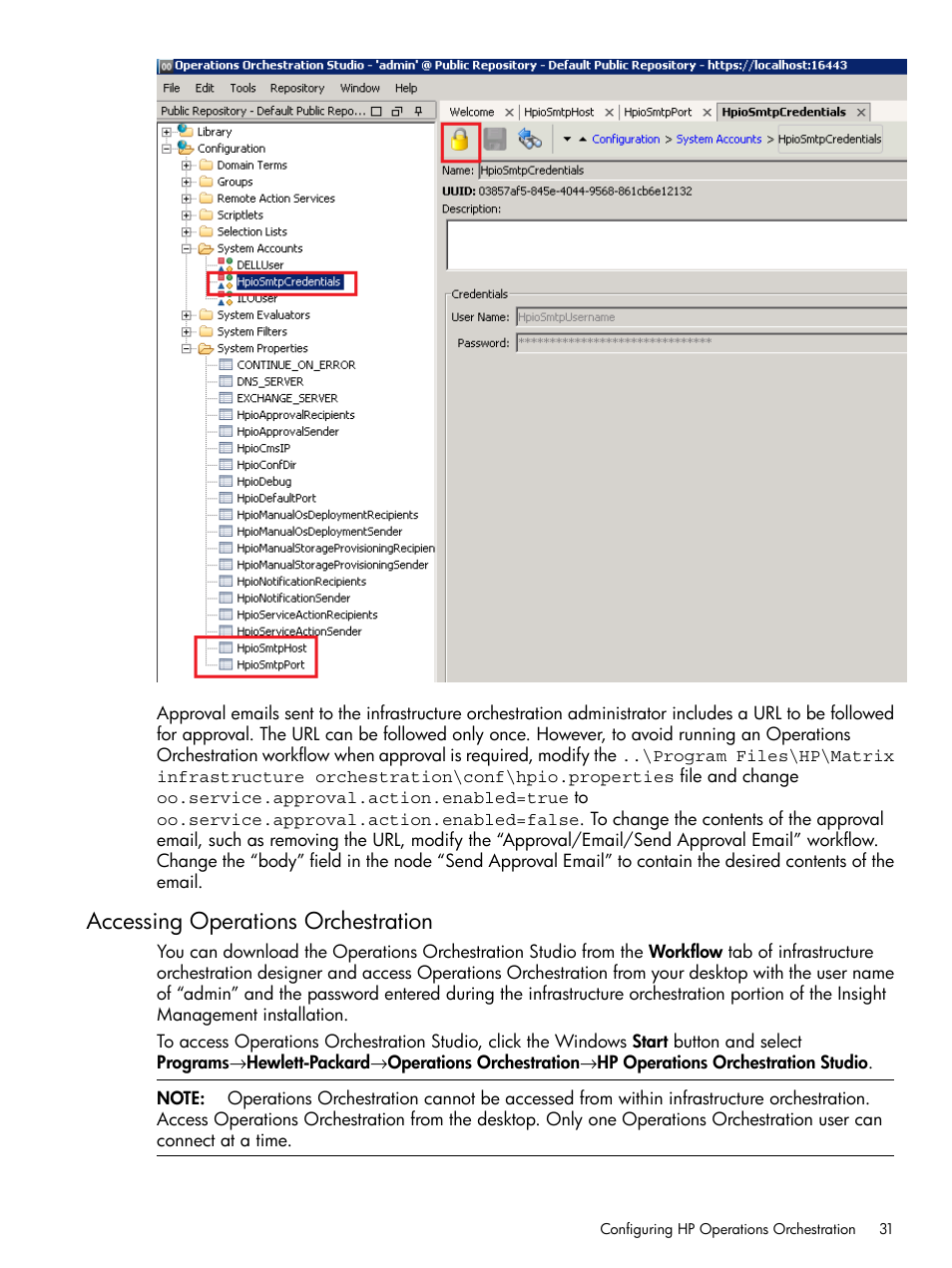 Accessing operations orchestration | HP Matrix Operating Environment Software User Manual | Page 31 / 264