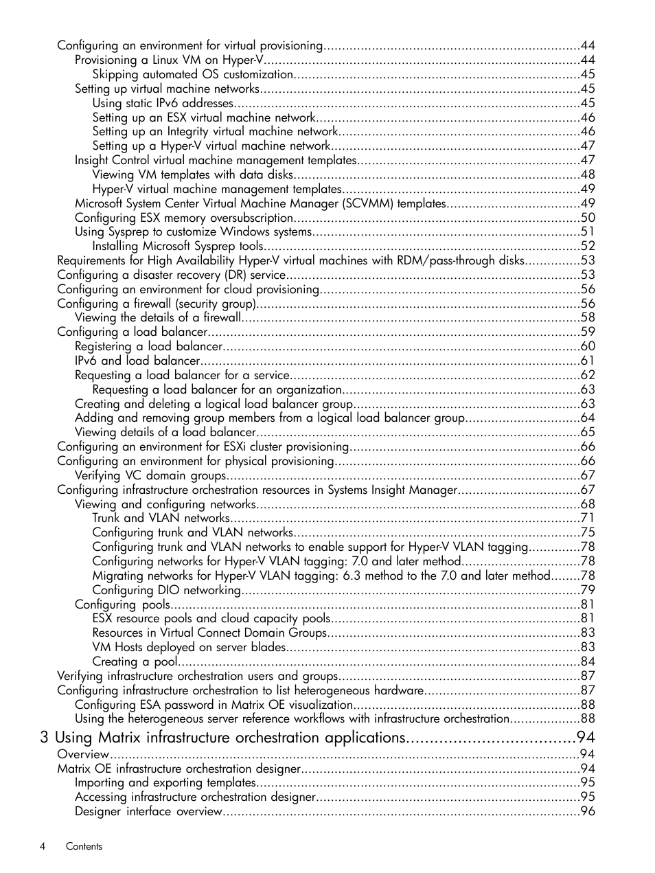 HP Matrix Operating Environment Software User Manual | Page 4 / 264