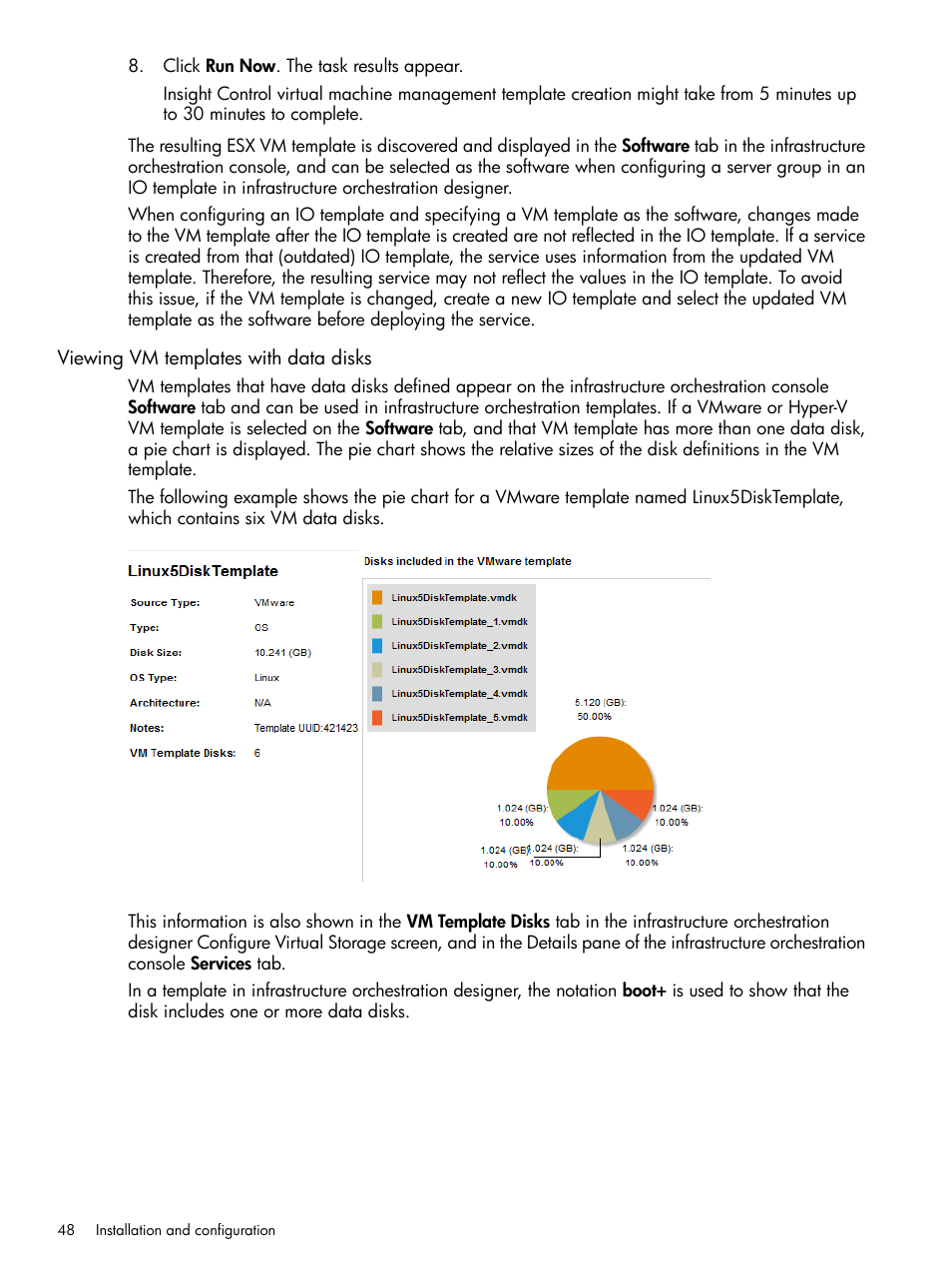 Viewing vm templates with data disks | HP Matrix Operating Environment Software User Manual | Page 48 / 264