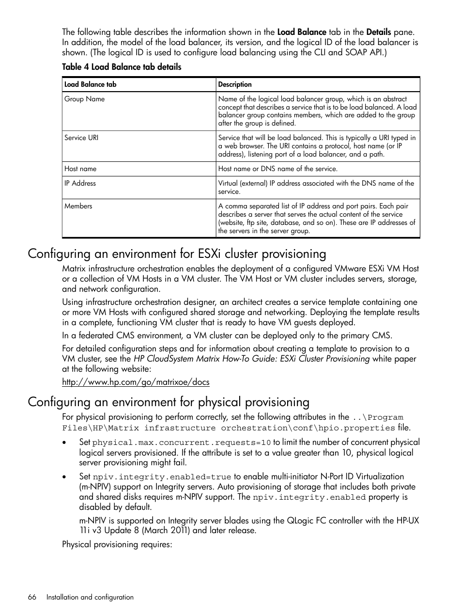 HP Matrix Operating Environment Software User Manual | Page 66 / 264