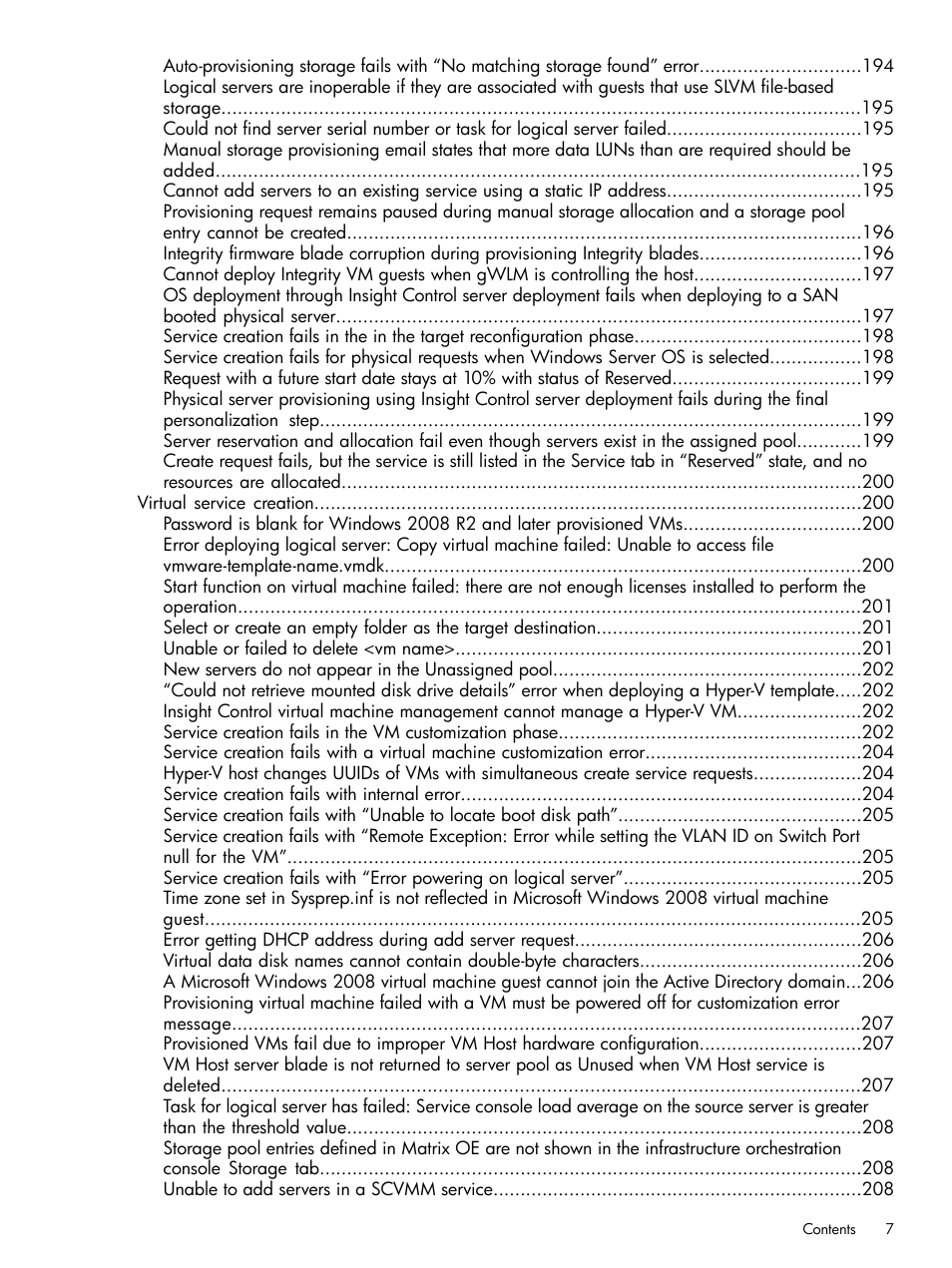 HP Matrix Operating Environment Software User Manual | Page 7 / 264