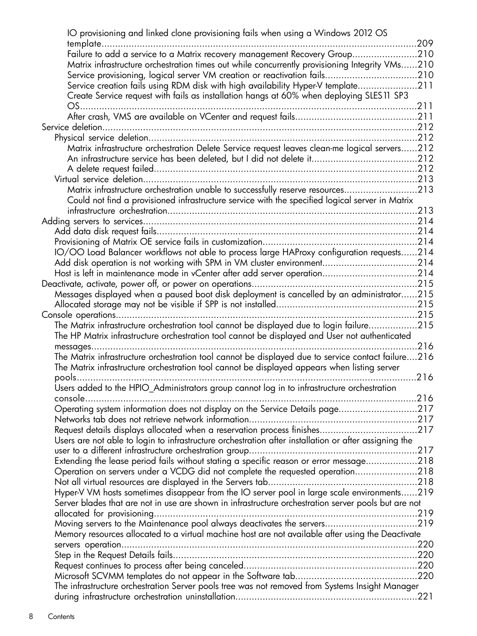 HP Matrix Operating Environment Software User Manual | Page 8 / 264