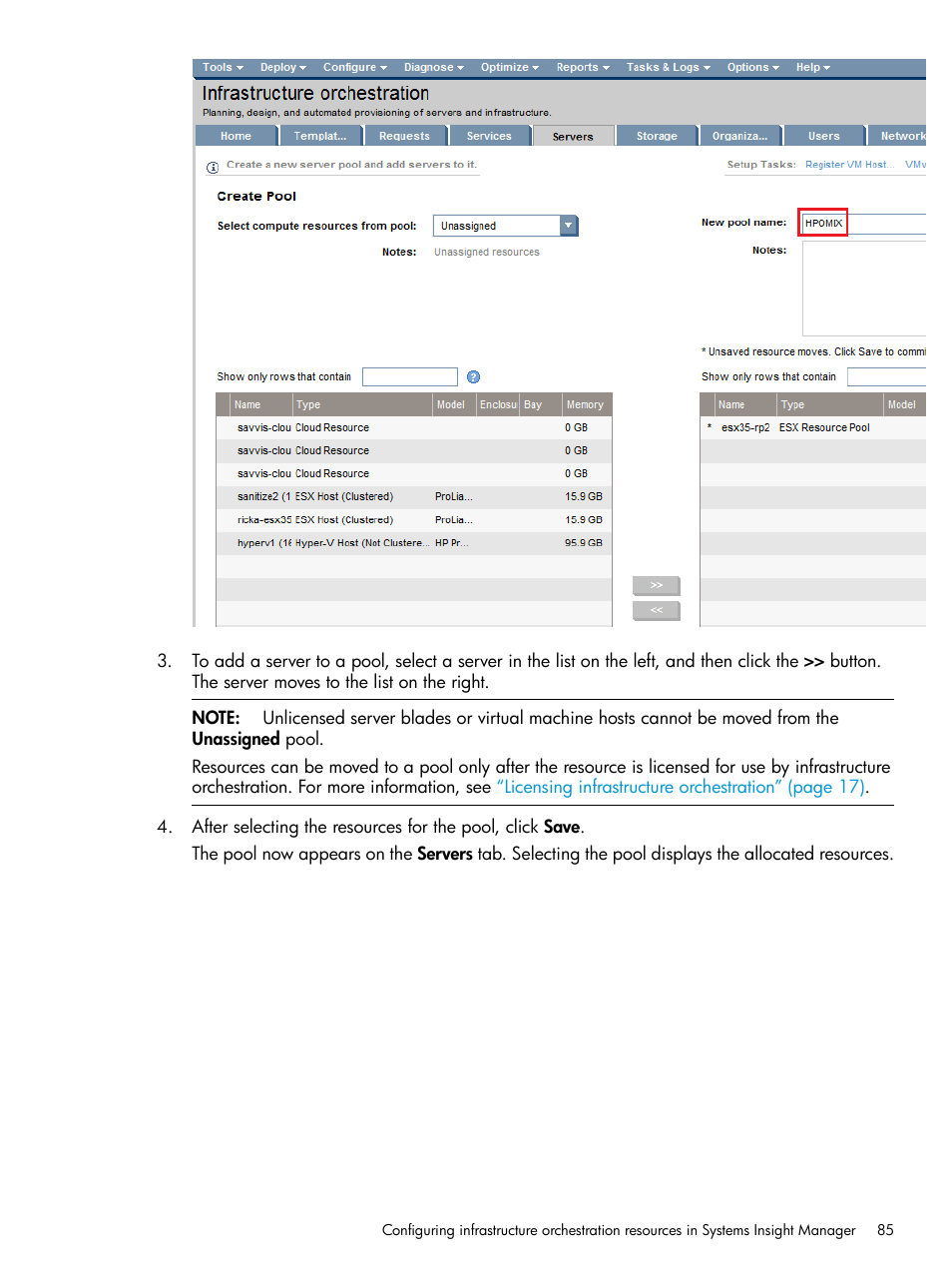 HP Matrix Operating Environment Software User Manual | Page 85 / 264