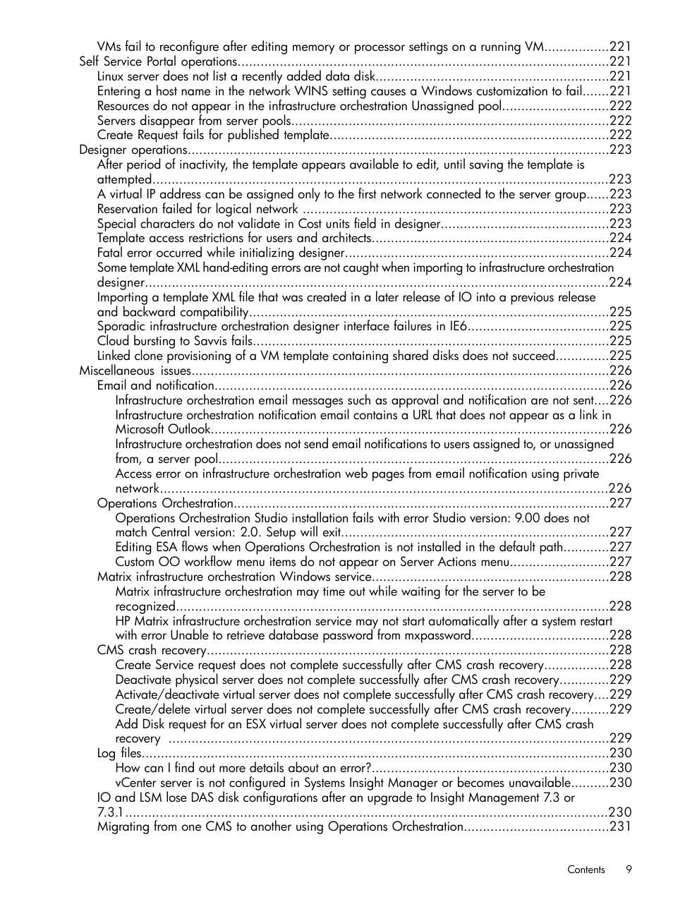 HP Matrix Operating Environment Software User Manual | Page 9 / 264