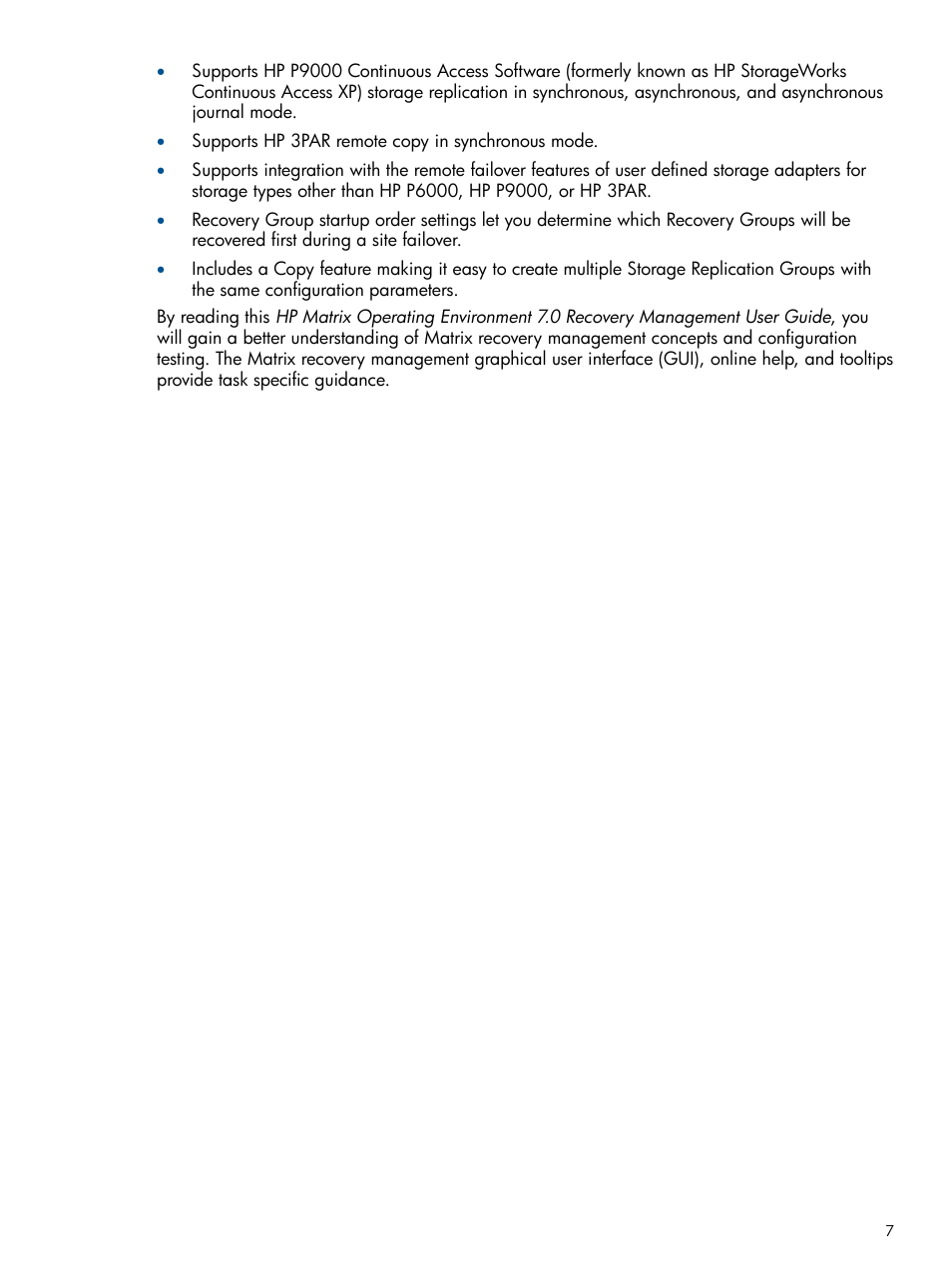 HP Matrix Operating Environment Software User Manual | Page 7 / 58
