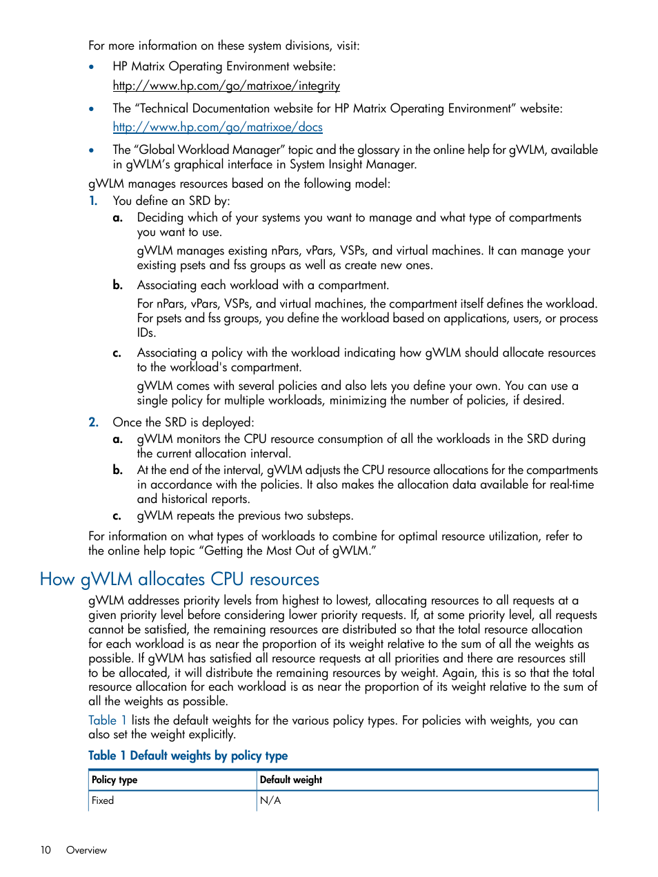 How gwlm allocates cpu resources | HP Matrix Operating Environment Software User Manual | Page 10 / 67