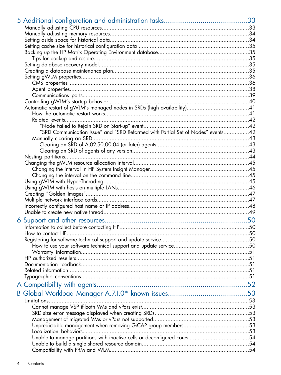 6 support and other resources | HP Matrix Operating Environment Software User Manual | Page 4 / 67