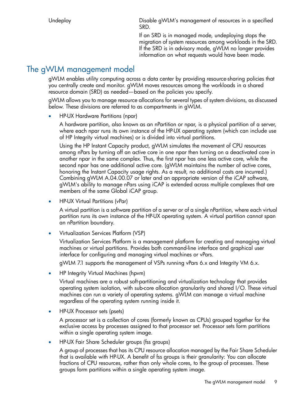 The gwlm management model | HP Matrix Operating Environment Software User Manual | Page 9 / 67