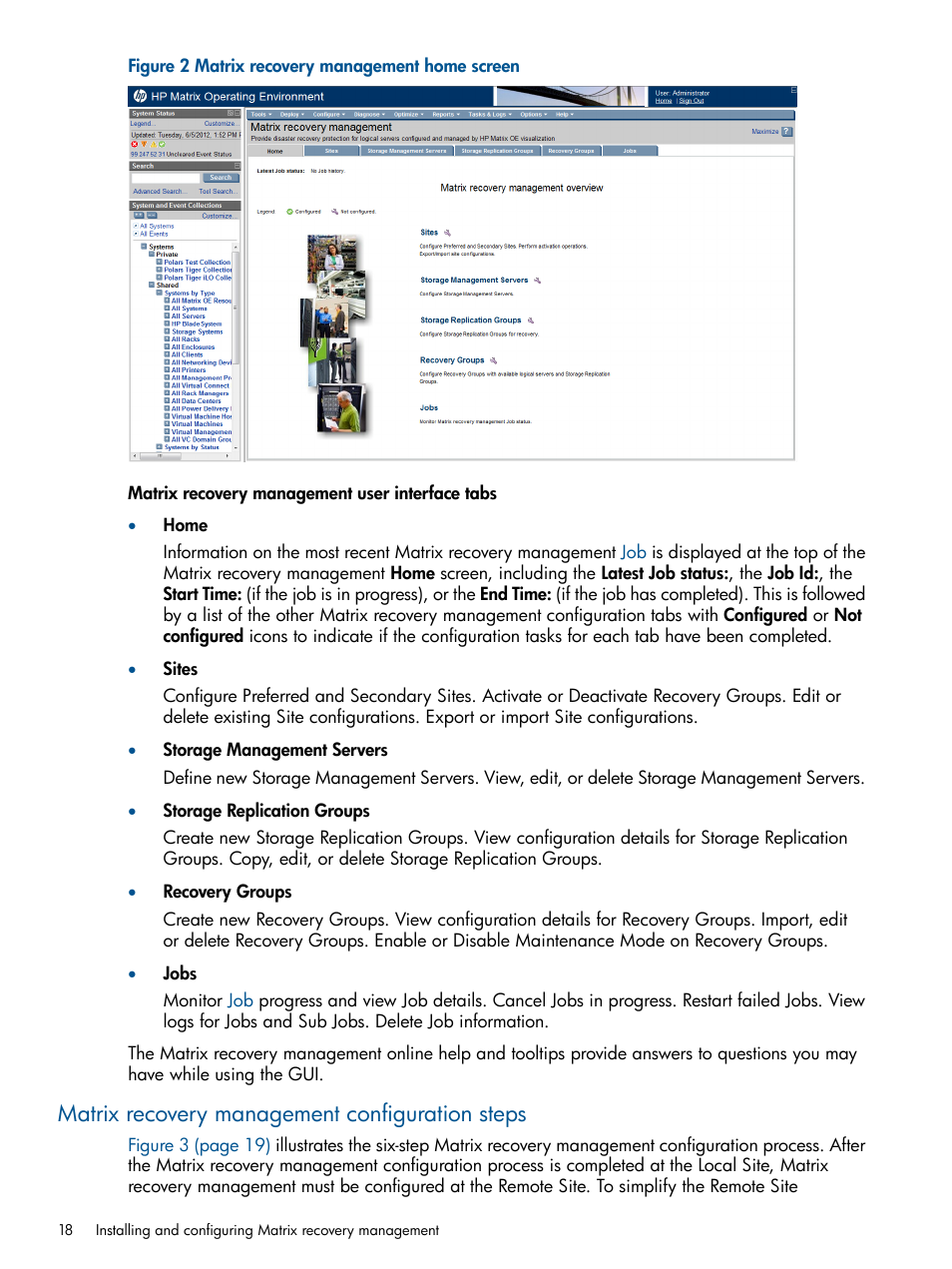 Matrix recovery management configuration steps | HP Matrix Operating Environment Software User Manual | Page 18 / 71