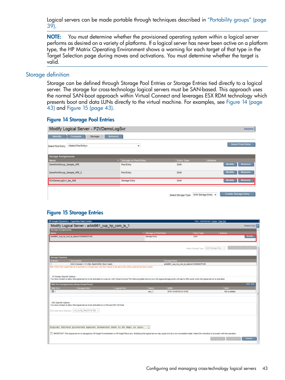 Storage definition | HP Matrix Operating Environment Software User Manual | Page 43 / 71