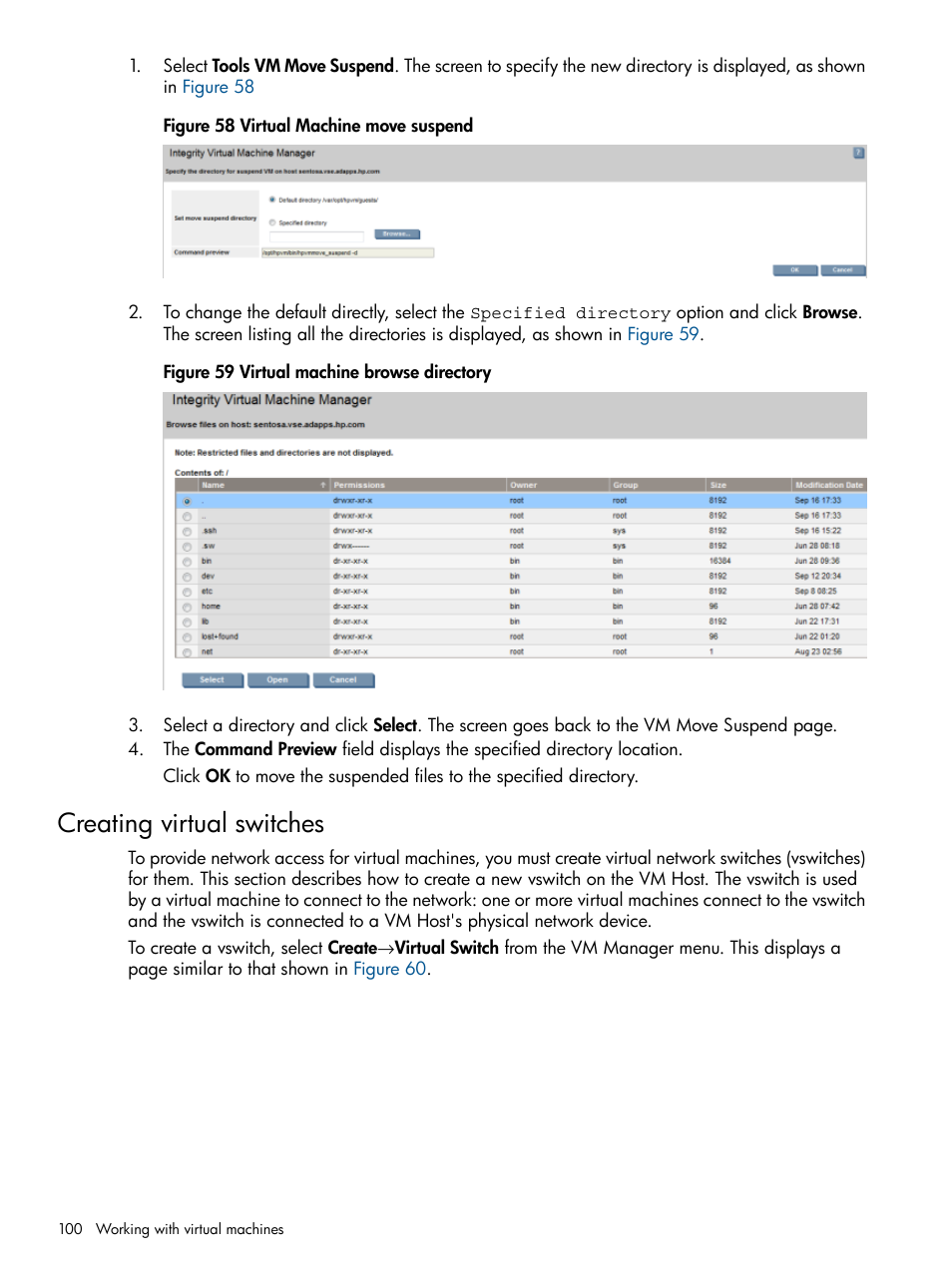 Creating virtual switches | HP Matrix Operating Environment Software User Manual | Page 100 / 128