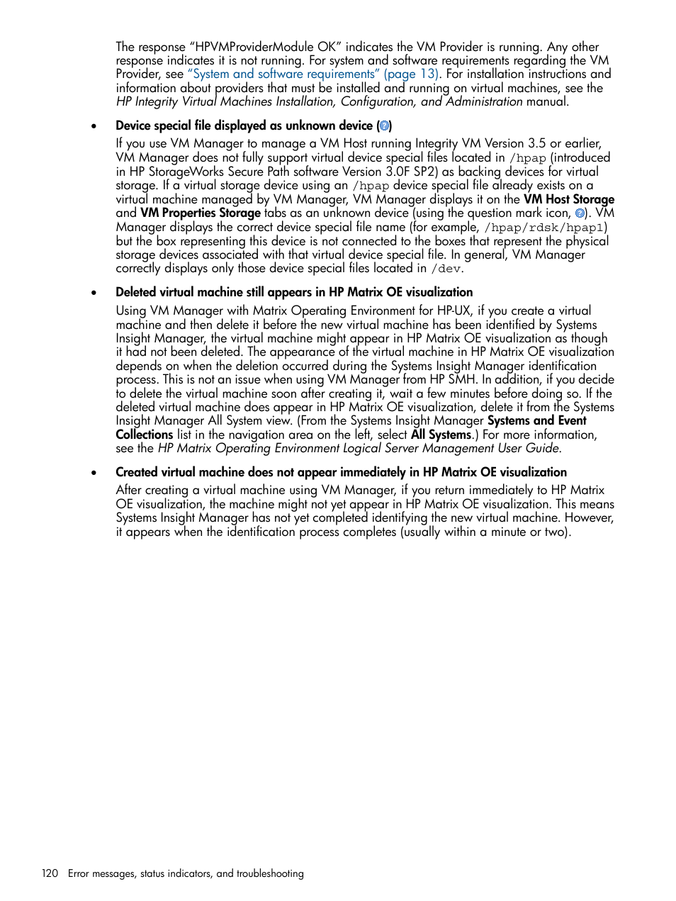 HP Matrix Operating Environment Software User Manual | Page 120 / 128