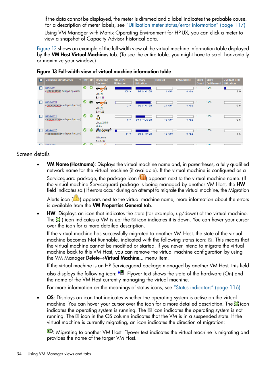 Screen details, Figure 13 | HP Matrix Operating Environment Software User Manual | Page 34 / 128