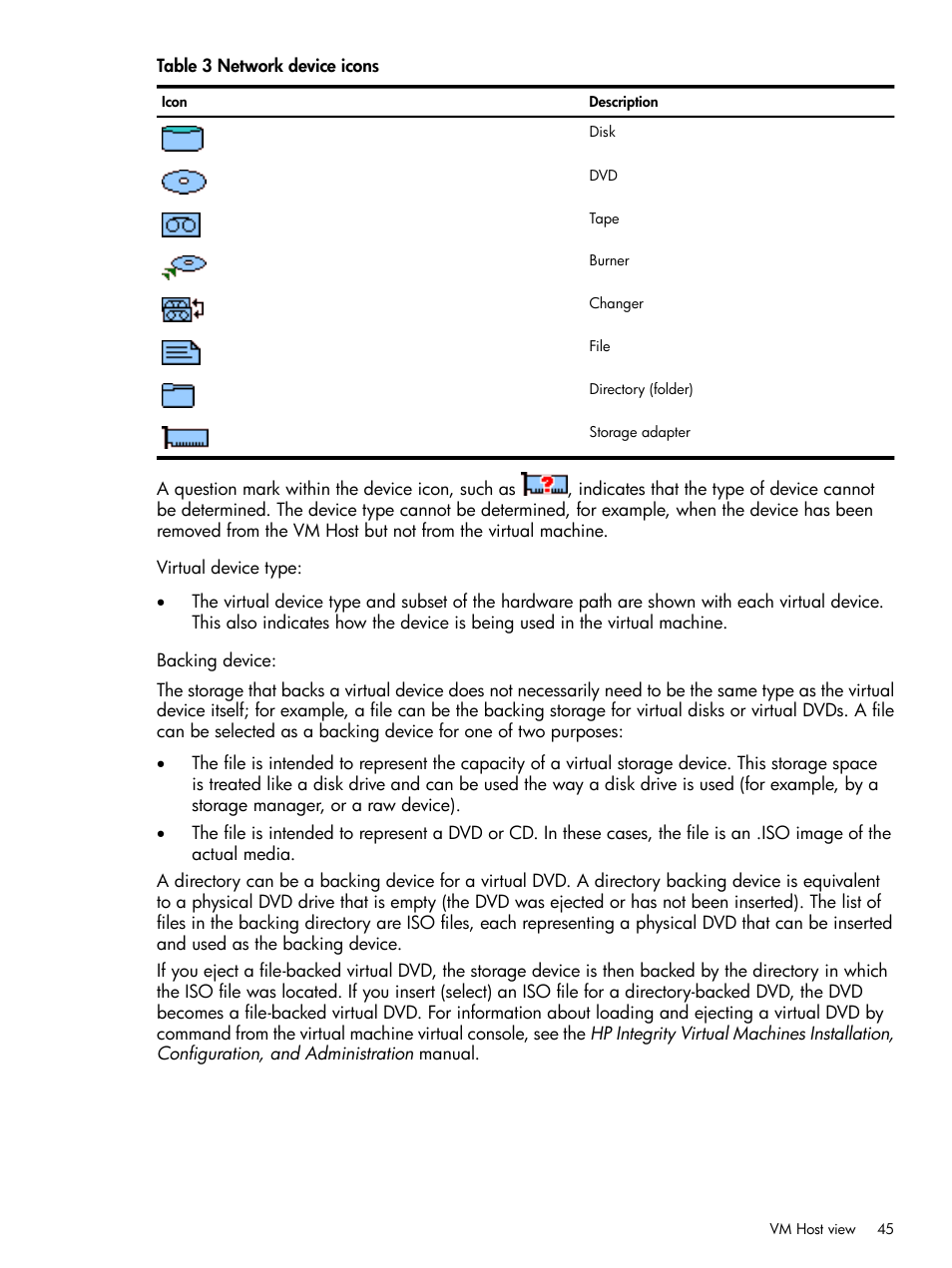 Table 3 | HP Matrix Operating Environment Software User Manual | Page 45 / 128