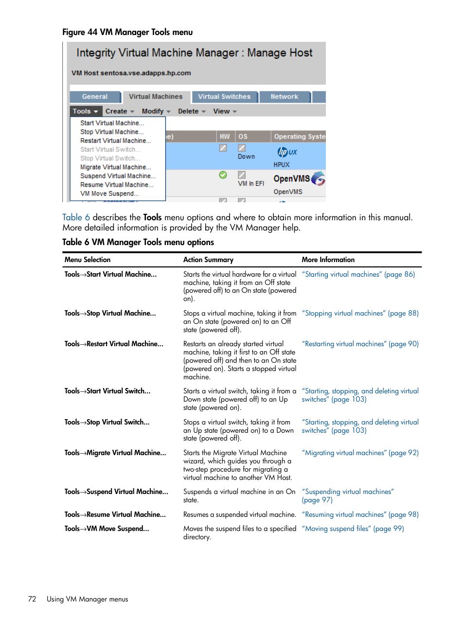 HP Matrix Operating Environment Software User Manual | Page 72 / 128