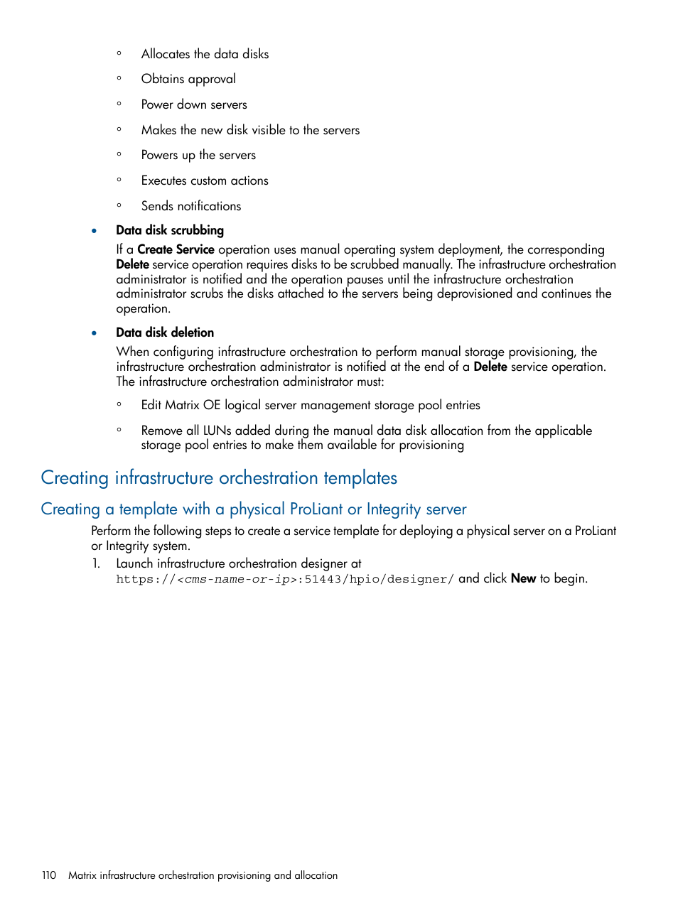 Creating infrastructure orchestration templates | HP Matrix Operating Environment Software User Manual | Page 110 / 232