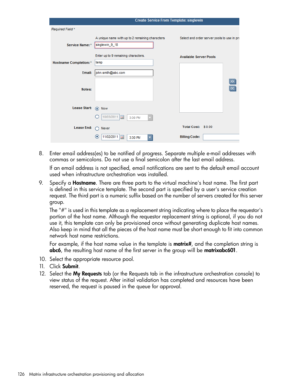 HP Matrix Operating Environment Software User Manual | Page 126 / 232