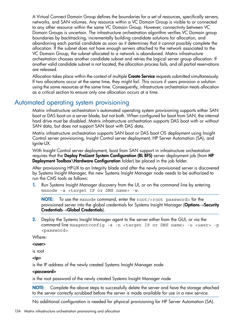 Automated operating system provisioning | HP Matrix Operating Environment Software User Manual | Page 134 / 232