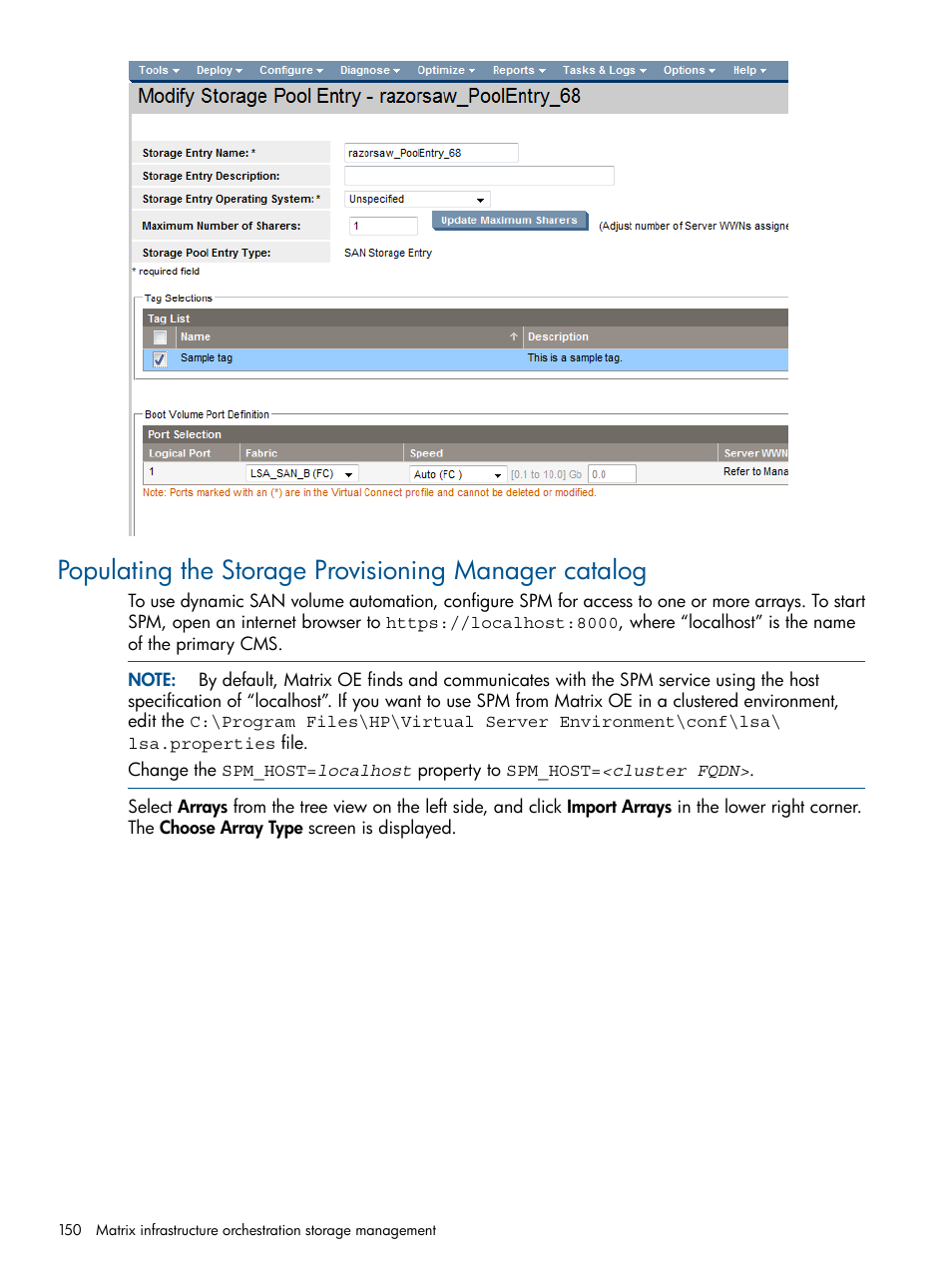 HP Matrix Operating Environment Software User Manual | Page 150 / 232