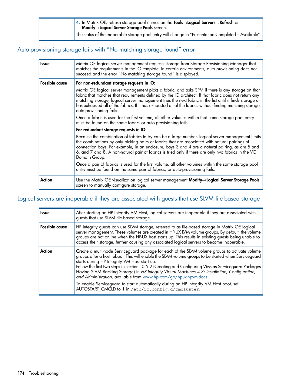 HP Matrix Operating Environment Software User Manual | Page 174 / 232