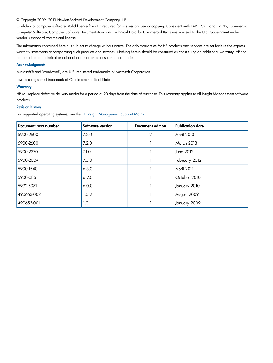 HP Matrix Operating Environment Software User Manual | Page 2 / 232