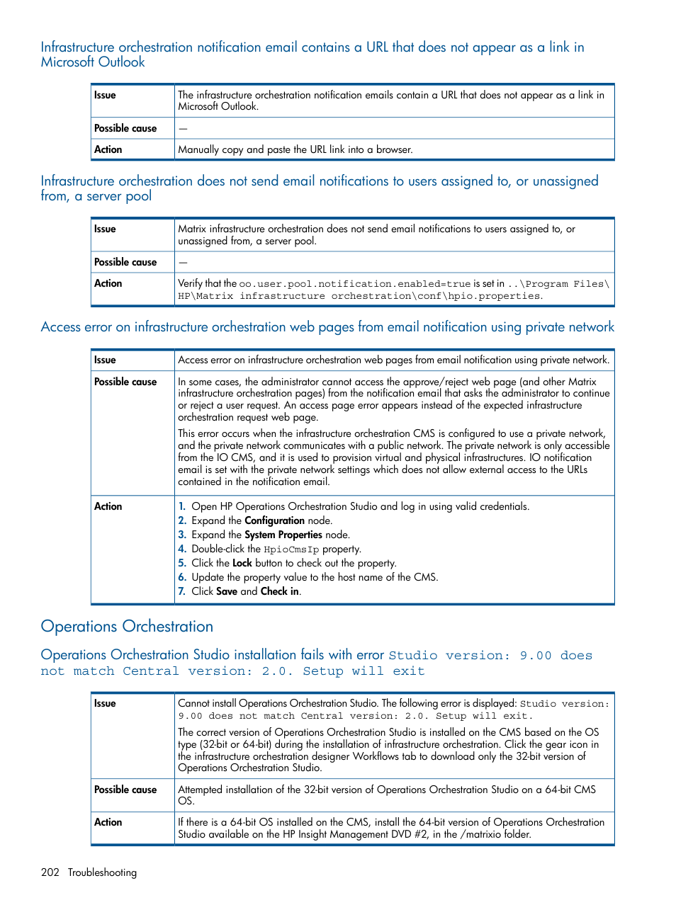 Operations orchestration | HP Matrix Operating Environment Software User Manual | Page 202 / 232