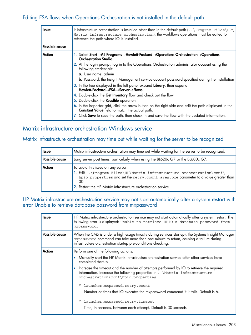HP Matrix Operating Environment Software User Manual | Page 203 / 232